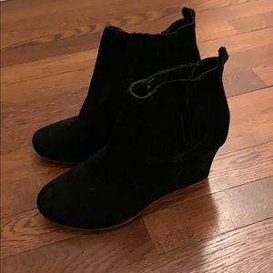 Dolce vita black suede wedge booties